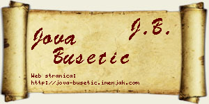 Jova Bušetić vizit kartica